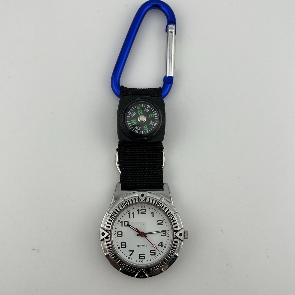 Dreams‎ Unlimited Travel Carabiner Clip Watch w/ Compass- New Battery